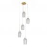Lustra cu 5 pendule design modern Nora auriu/ marmura alba
