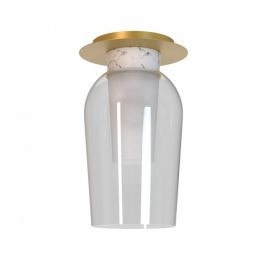 Plafoniere - Plafoniera design modern Nora auriu/ marmura alba