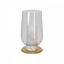 Veioza, Lampa de masa design modern Nora auriu/ marmura alba