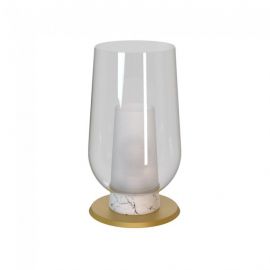 Veioze - Veioza, Lampa de masa design modern Nora auriu/ marmura alba