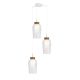 Pendule, Lustre suspendate - Lustra cu 3 pendule design modern Nora alb/ lemn