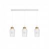 Lustra cu 3 pendule design modern Nora alb/ lemn