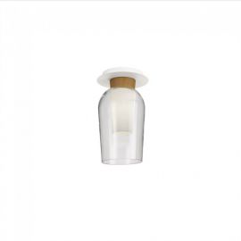 Plafoniere - Plafoniera design modern Nora alb/ lemn