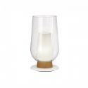 Veioza, Lampa de masa design modern Nora alb/ lemn