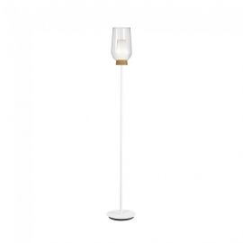 Lampadare - Lampa de podea design modern Nora alb/ lemn