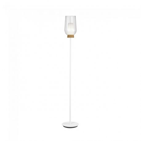 Lampadare - Lampa de podea design modern Nora alb/ lemn