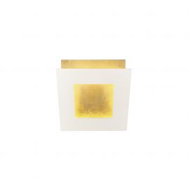Aplice, corpuri de iluminat pentru pereti - Aplica de perete LED design ambiental DALIA 14x14cm, alb/ auriu