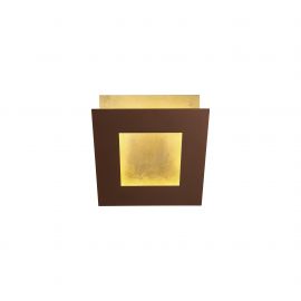 Aplice, corpuri de iluminat pentru pereti - Aplica de perete LED design ambiental DALIA 14x14cm, corten/ auriu