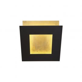 Aplica de perete LED design ambiental DALIA 18x18cm, negru/ auriu