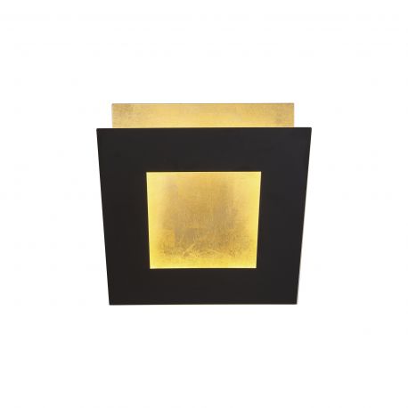 Aplice, corpuri de iluminat pentru pereti - Aplica de perete LED design ambiental DALIA 18x18cm, negru/ auriu
