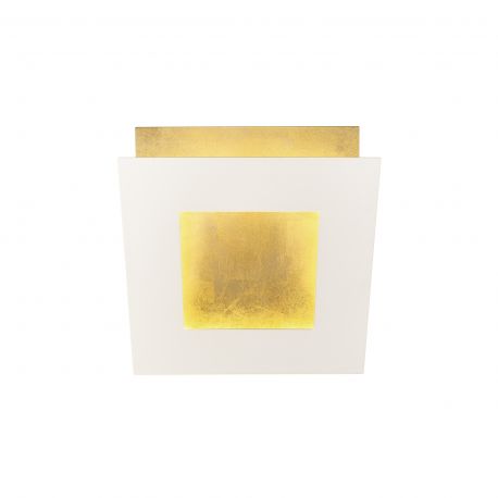 Aplice, corpuri de iluminat pentru pereti - Aplica de perete LED design ambiental DALIA 18x18cm, alb/ auriu