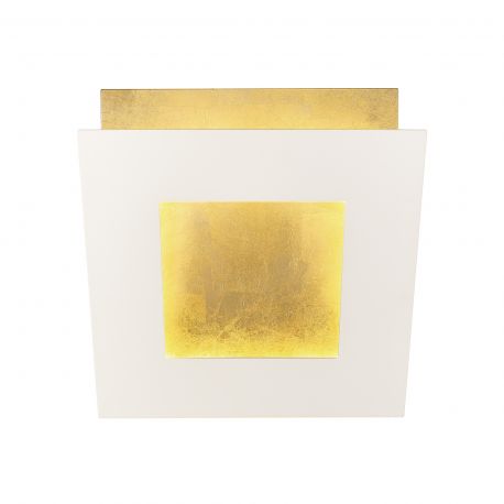 Aplice, corpuri de iluminat pentru pereti - Aplica de perete LED design ambiental DALIA 22x22cm, alb/ auriu