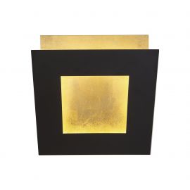 Aplica de perete LED design ambiental DALIA 22x22cm, negru/ auriu