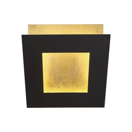 Aplice, corpuri de iluminat pentru pereti - Aplica de perete LED design ambiental DALIA 22x22cm, negru/ auriu