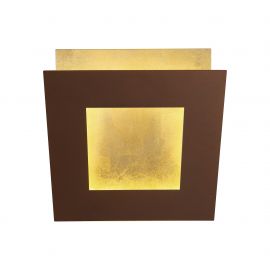Aplica de perete LED design ambiental DALIA 22x22cm, corten/ auriu