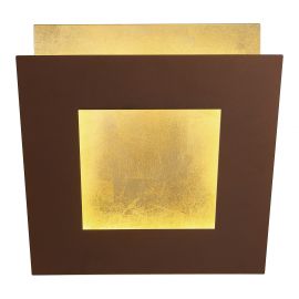 Aplice, corpuri de iluminat pentru pereti - Aplica de perete LED design ambiental DALIA 40x40cm, corten/ auriu