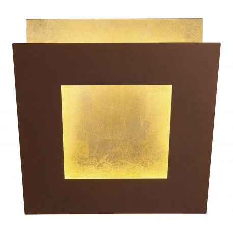 Aplice, corpuri de iluminat pentru pereti - Aplica de perete LED design ambiental DALIA 40x40cm, corten/ auriu