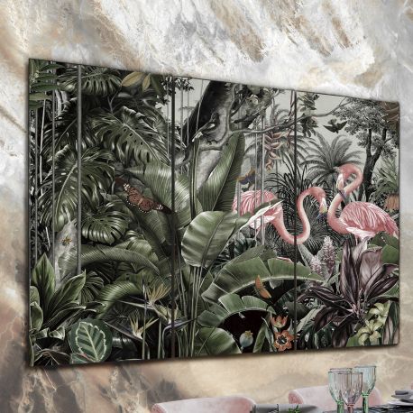 Tablouri - Tablou de perete decorativ Triptico Flamencos, 180x120cm