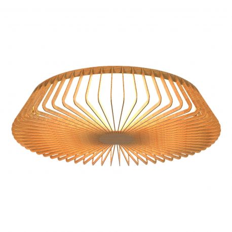 Plafoniere - Plafoniera LED Smart dimabila cu telecomanda HIMALAYA 80W lemn