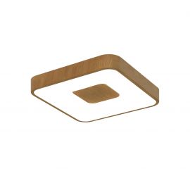 Plafoniere - Plafoniera LED Smart dimabila cu telecomanda COIN 34x34cm lemn