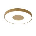 Plafoniera LED Smart dimabila cu telecomanda COIN 65cm lemn