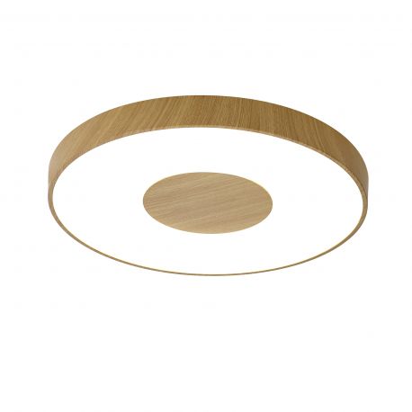 Plafoniere - Plafoniera LED Smart dimabila cu telecomanda COIN Ø65cm lemn