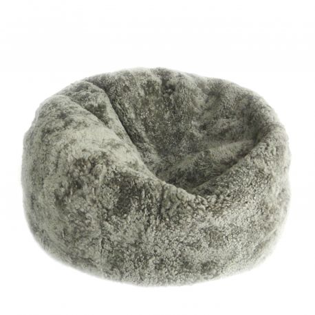 Blanuri naturale - Fotoliu puf din blana de oaie Short Wool Curly Bean Bag Large