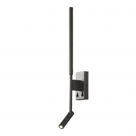 Aplice, corpuri de iluminat pentru pereti - Aplica cu reader LED design liniar minimalist TORCH neagra