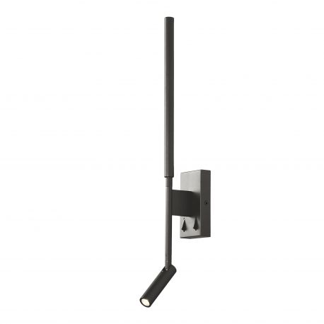 Aplice, corpuri de iluminat pentru pereti - Aplica cu reader LED design liniar minimalist TORCH neagra