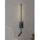 Aplice, corpuri de iluminat pentru pereti - Aplica cu reader LED design liniar minimalist TORCH neagra