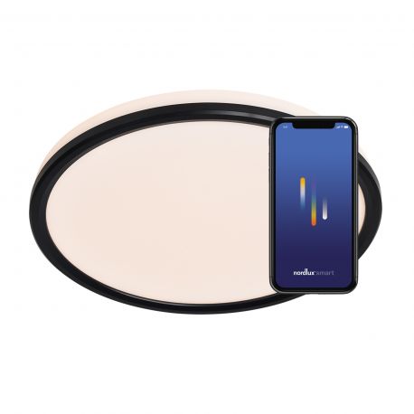 Iluminat inteligent - Plafoniera LED RGB CCT, IP54 Liva Smart negru, 36cm