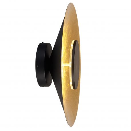 Aplice, corpuri de iluminat pentru pereti - Aplica LED de perete iluminat ambiental ORION 24W negru/auriu
