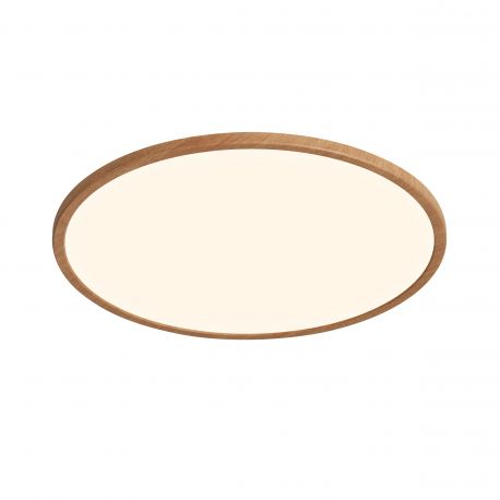 Iluminat pentru baie - Plafoniera slim pentru baie IP54 LED dimabil 2700K Oja 42 Wood Foil