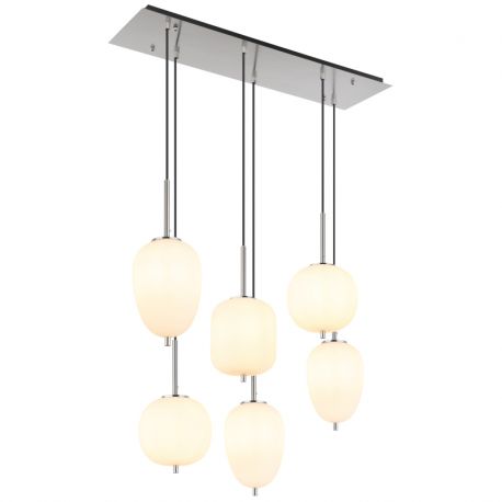 Pendule, Lustre suspendate - Lustra 6L design modern Blacky I nichel mat