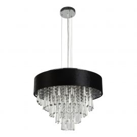 Candelabre, Lustre - Lustra eleganta cu abajur din catifea si cristale Glamour 5Lt