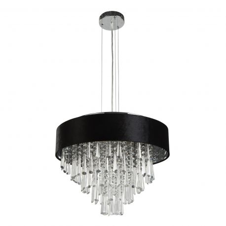 Candelabre, Lustre - Lustra eleganta cu abajur din catifea si cristale Glamour 5Lt