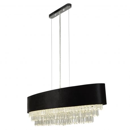 Candelabre, Lustre - Lustra eleganta cu abajur din catifea si cristale Glamour 8Lt