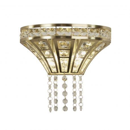 Aplice, corpuri de iluminat pentru pereti - Aplica de perete eleganta decorata cu cristale Gemma 2Lt