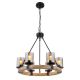 Candelabre, Lustre - Lustra 6L design industrial Lila negru, maro