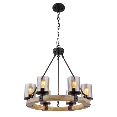 Candelabre, Lustre - Lustra 6L design industrial Lila negru, maro