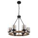 Candelabre, Lustre - Lustra 6L design industrial Lila negru, maro