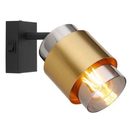 Aplice, corpuri de iluminat pentru pereti - Aplica de perete design modern Milley negru, alama