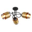 Plafoniera 3L design modern Milley negru, alama
