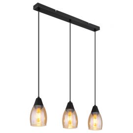 Pendule, Lustre suspendate - Lustra suspendata design modern REID negru, chihlimbar