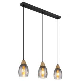 Pendule, Lustre suspendate - Lustra suspendata design modern REID negru, fumuriu, maro inchis