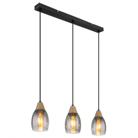 Pendule, Lustre suspendate - Lustra suspendata design modern REID negru, fumuriu, maro inchis