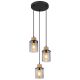Pendule, Lustre suspendate - Lustra 3L design modern REID negru, fumuriu, maro inchis
