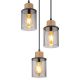 Pendule, Lustre suspendate - Lustra 3L design modern REID negru, fumuriu, maro inchis