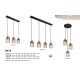 Pendule, Lustre suspendate - Lustra 3L design modern REID negru, fumuriu, maro inchis