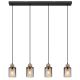 Pendule, Lustre suspendate - Lustra suspendata design modern REID negru, fumuriu, maro inchis